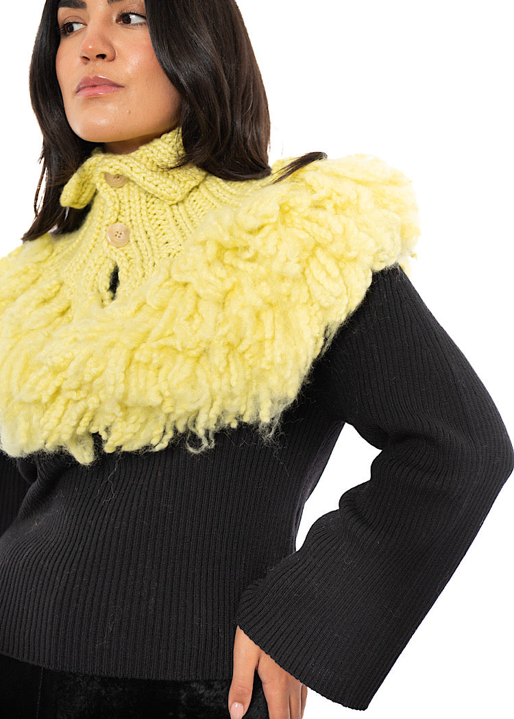 WOOL SILK CASHMERE KNIT COLLAR