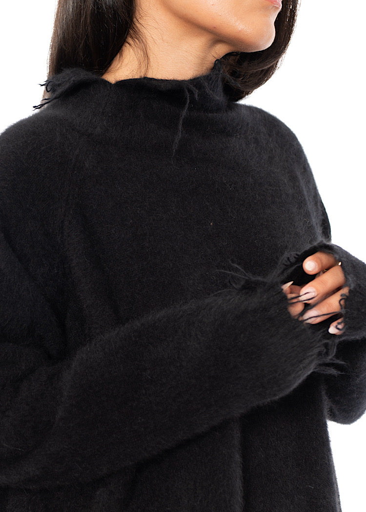 OVERSIZED FOX WOOL SILK KNITTED TUNIC
