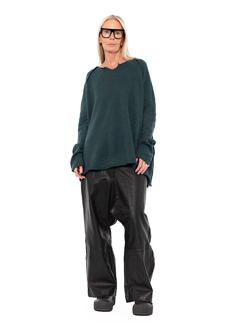 RELAXED BOILED WOOL PULLOVER