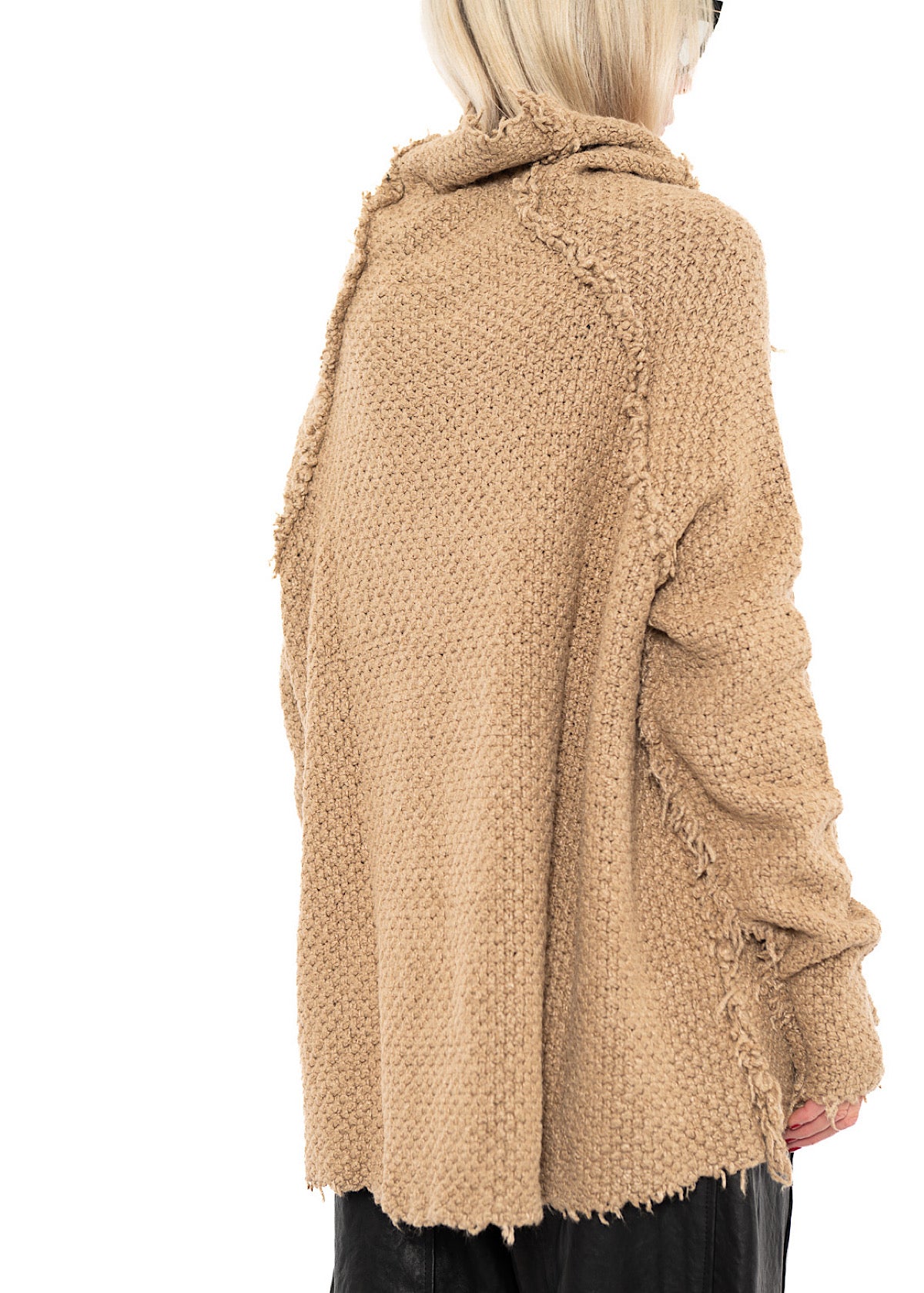 TEXTURED SILK KNIT PULLOVER