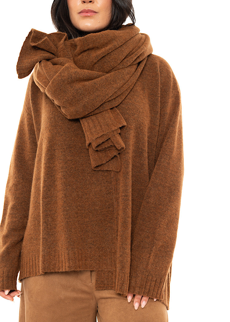 BRUSHED MÉLANGE KNITTED SCARF