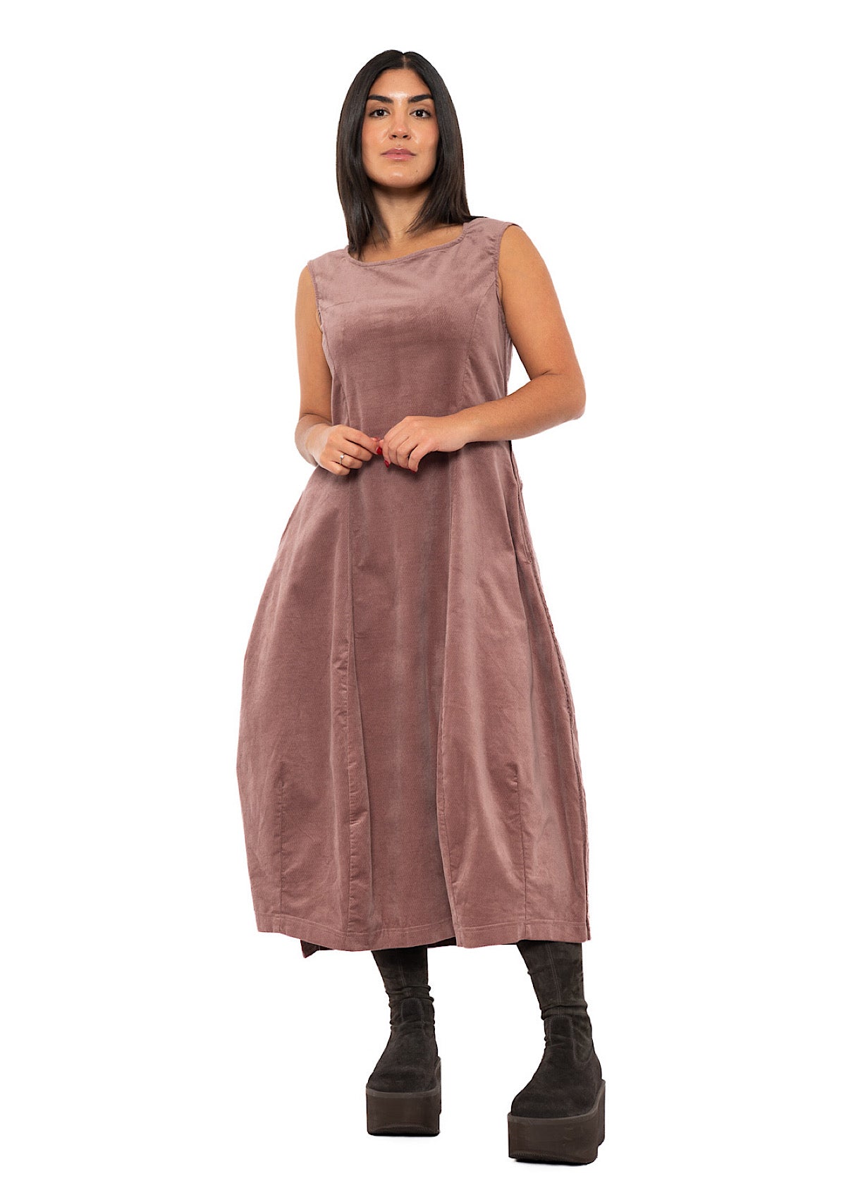 STRETCH-VELVET BALLOON DRESS