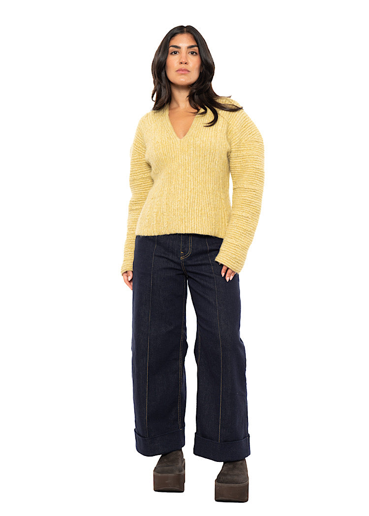 SCULPTURAL ALPACA WOOL BLEND PULLOVER