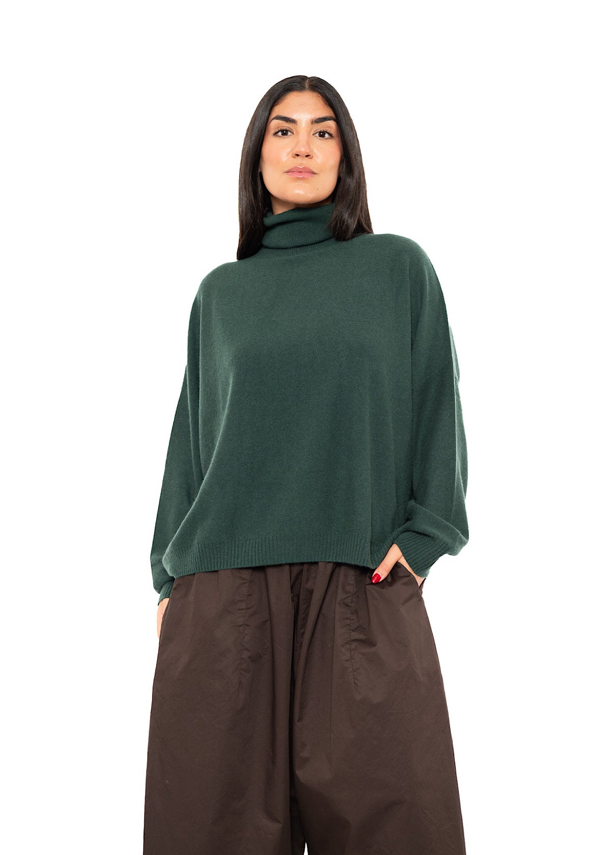 ROLL NECK CASHMERE PULLOVER