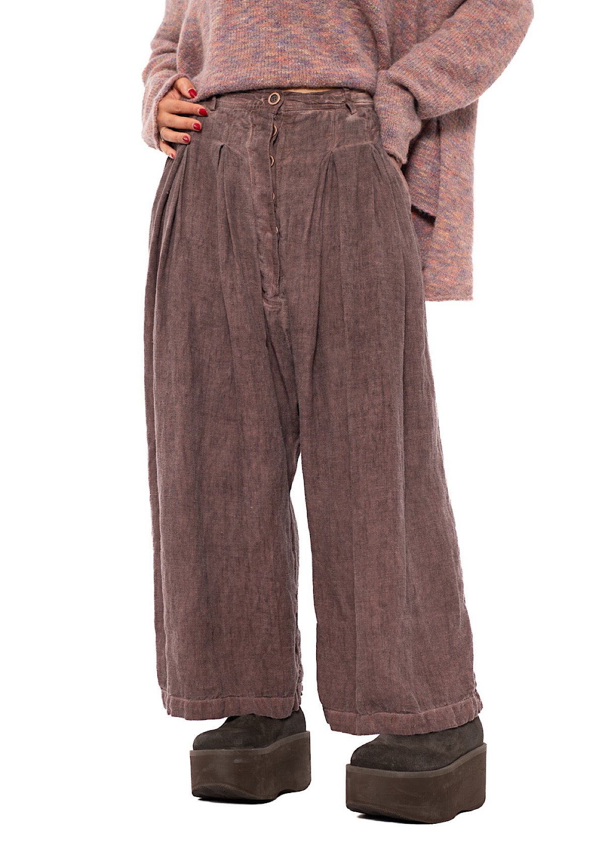 WINTER LINEN WIDE-LEG TROUSER