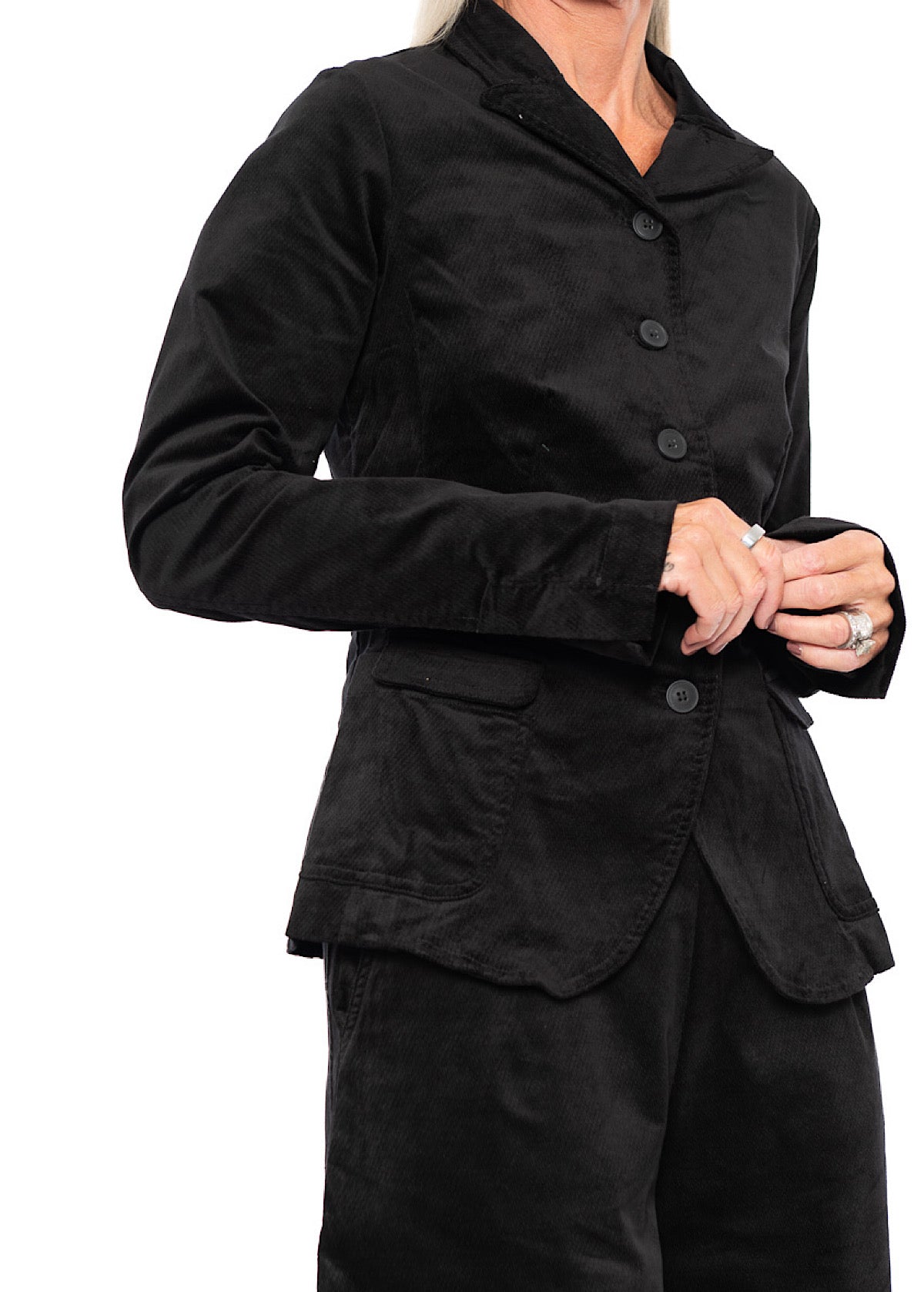 TAILORED STRETCH-VELVET JACKET