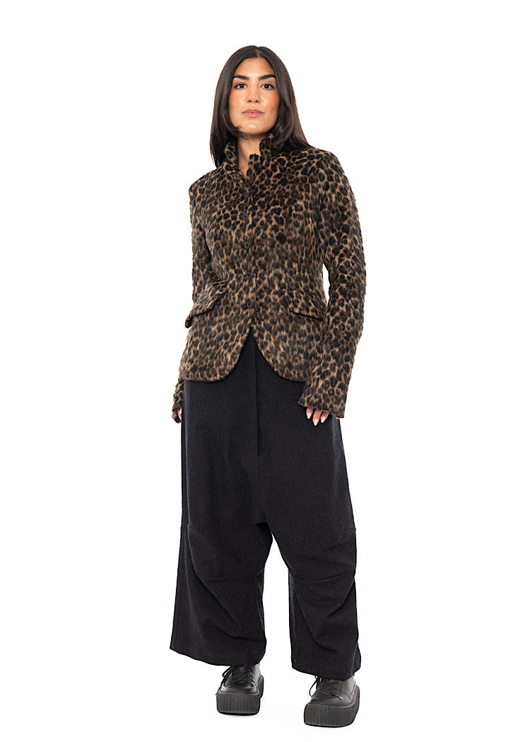 PINSTRIPE DROP CROTCH WOOL TROUSER