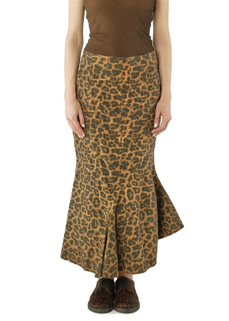 SCULPTURAL LEOPARD SKIRT