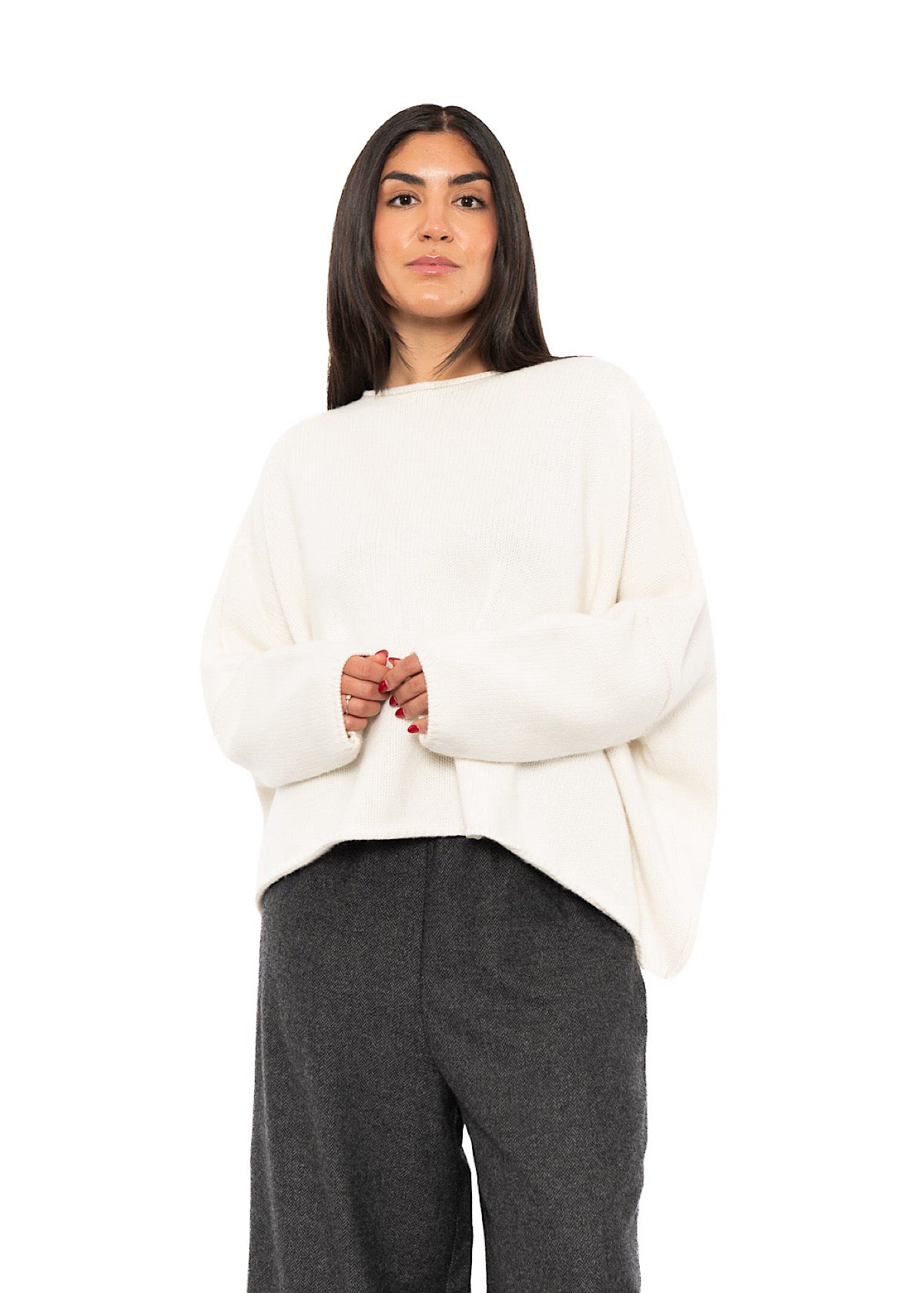 CROPPED CASHMERE BLEND FAUSTA PULLOVER