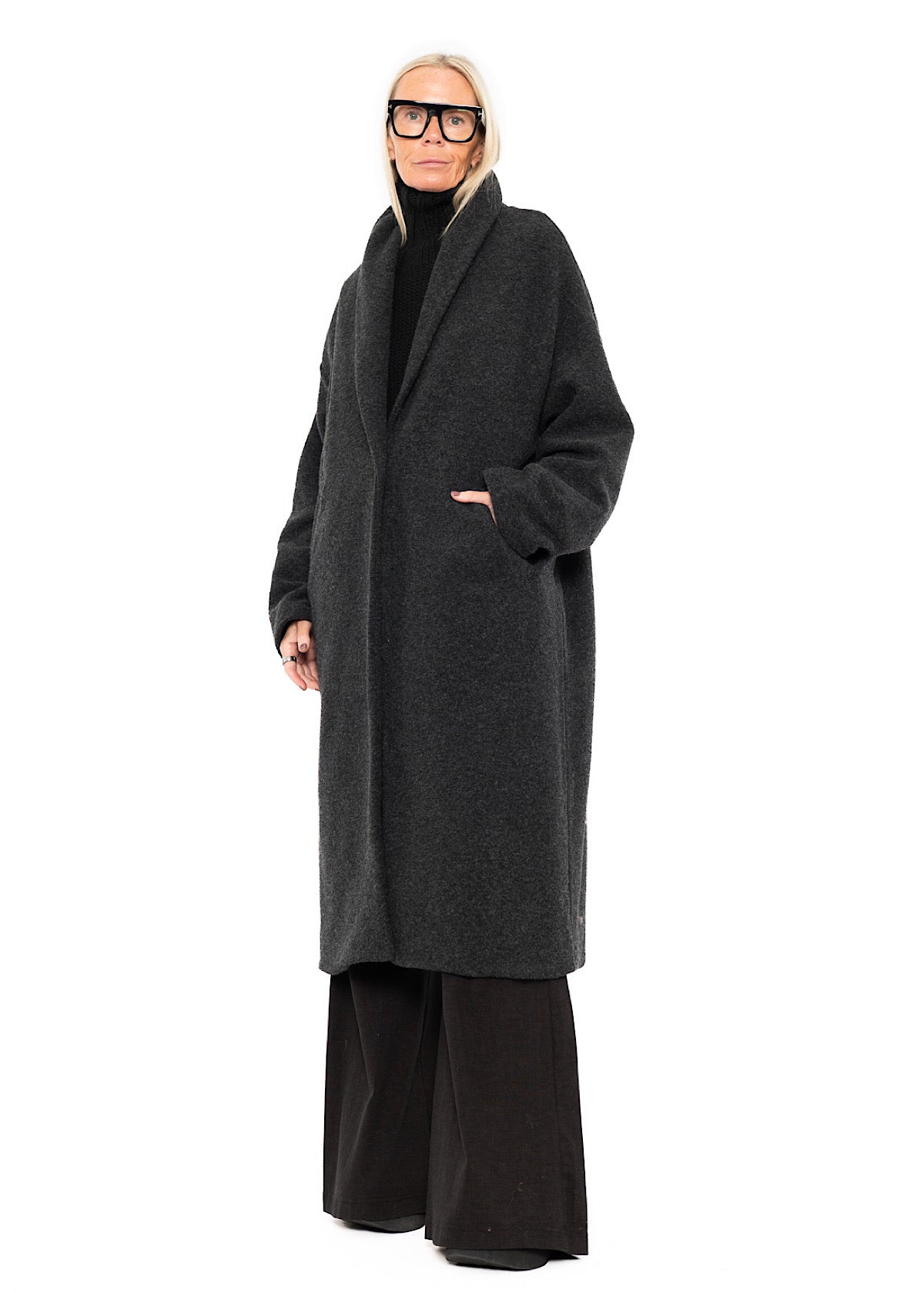 WOOL-BLEND COAT WITH SCARF