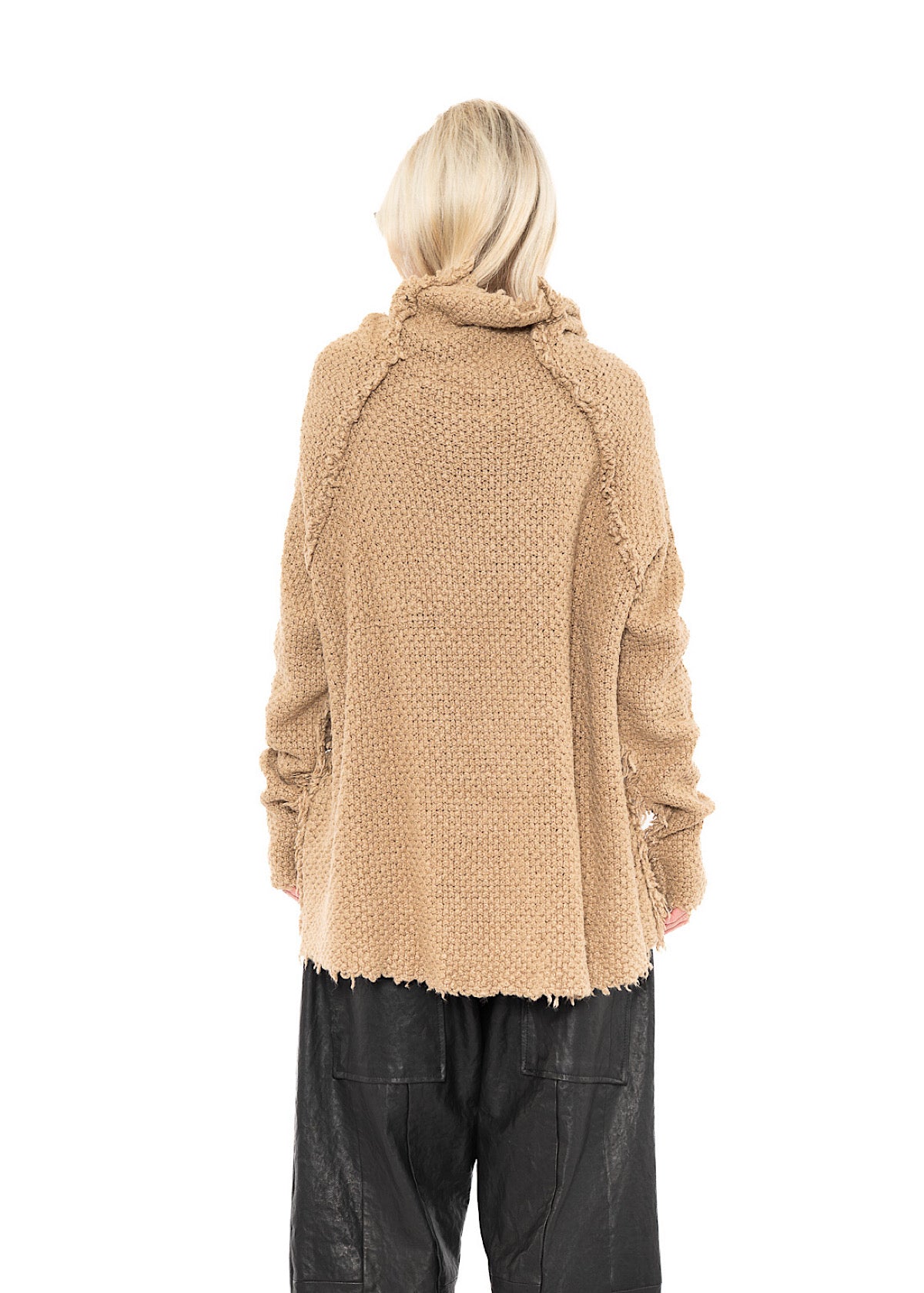 TEXTURED SILK KNIT PULLOVER
