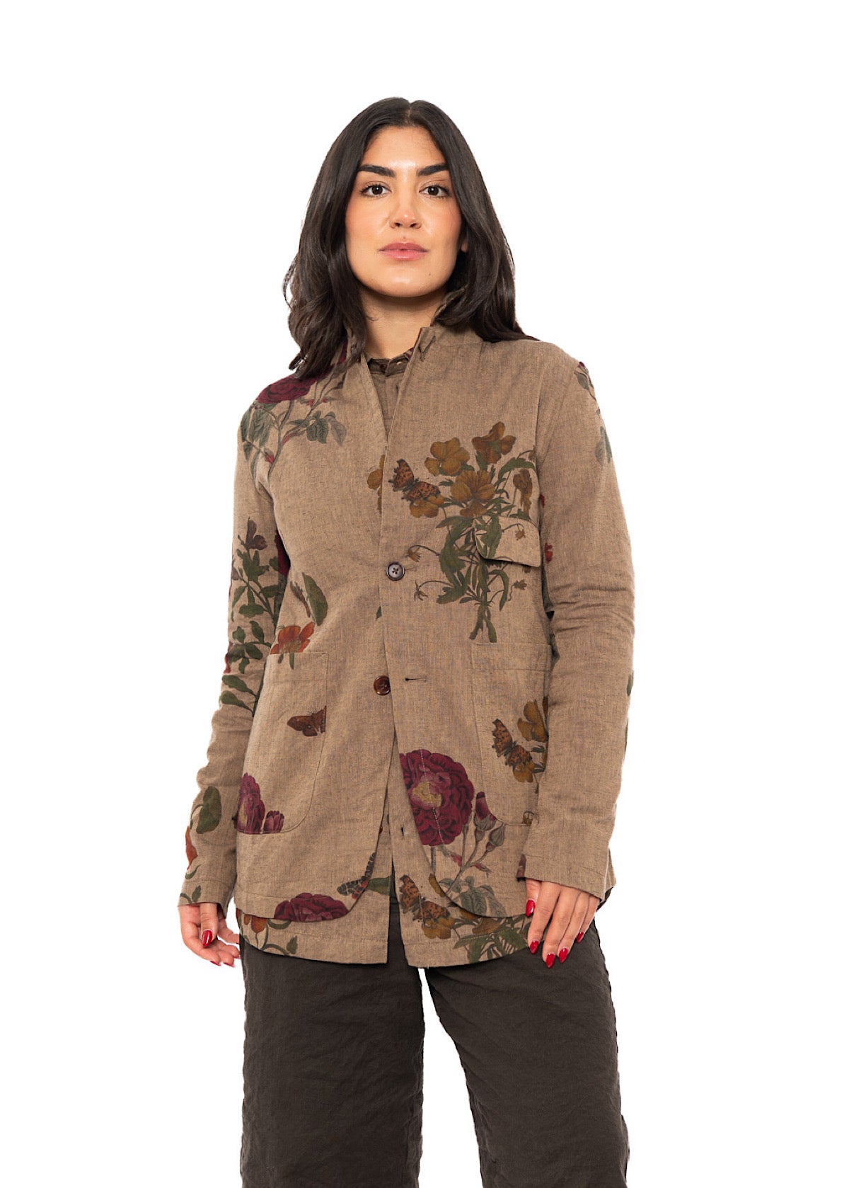 BOTANICAL PRINT TAILORED JACKET