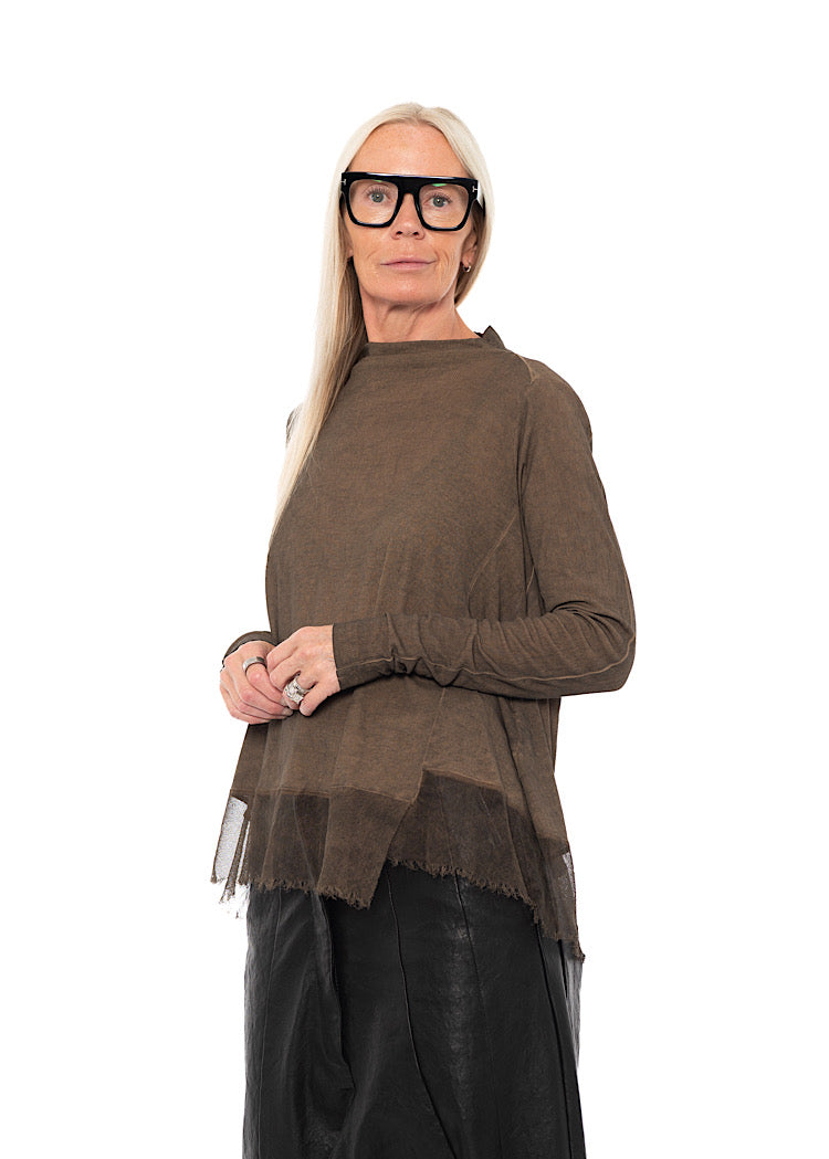 RELAXED NETTED HEM T-SHIRT