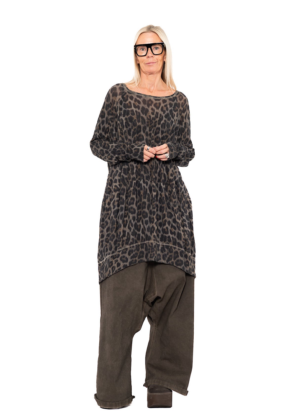 LEOPARD PRINT RIB TUNIC