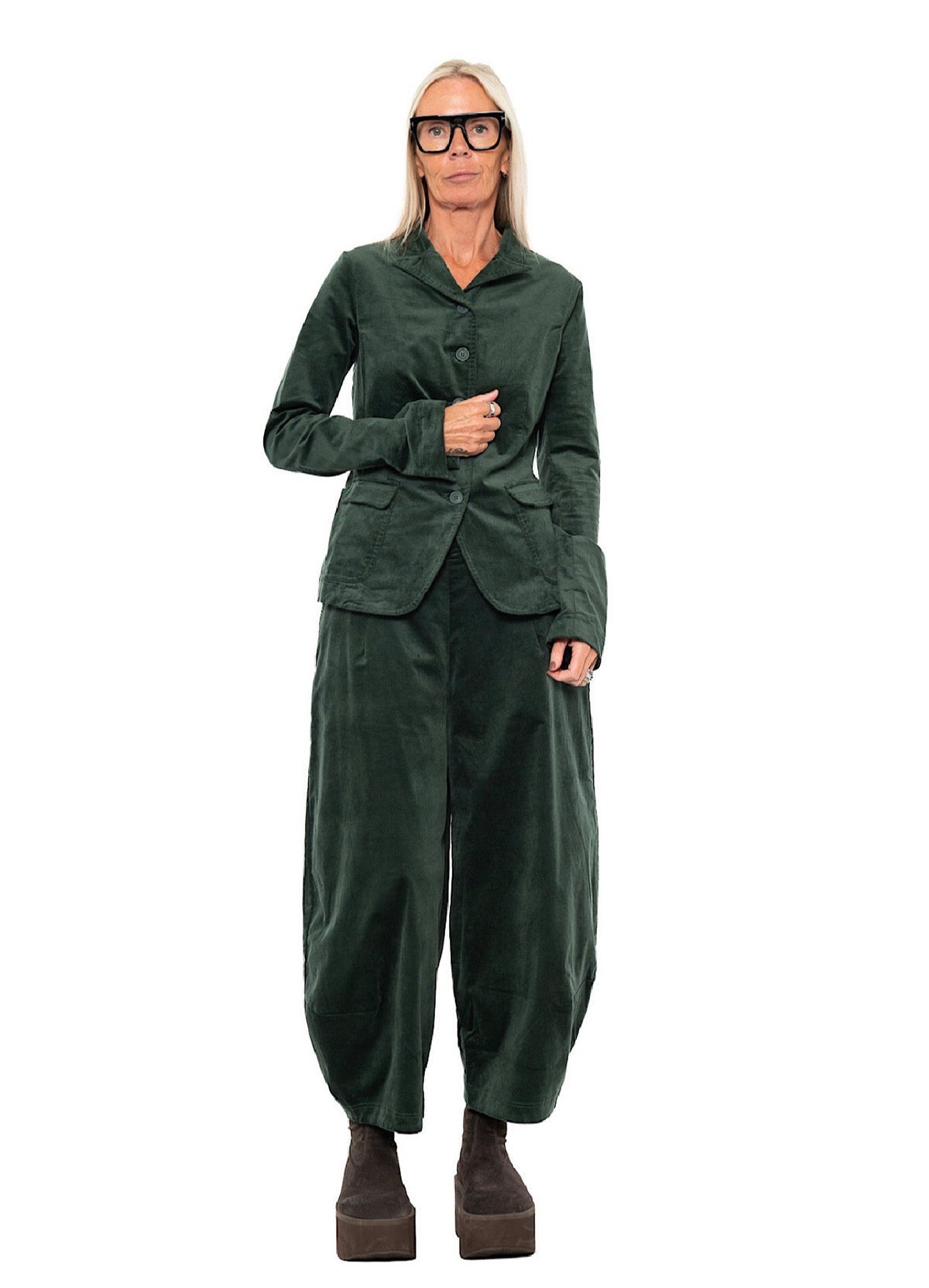 STRETCH-VELVET BALLOON TROUSER