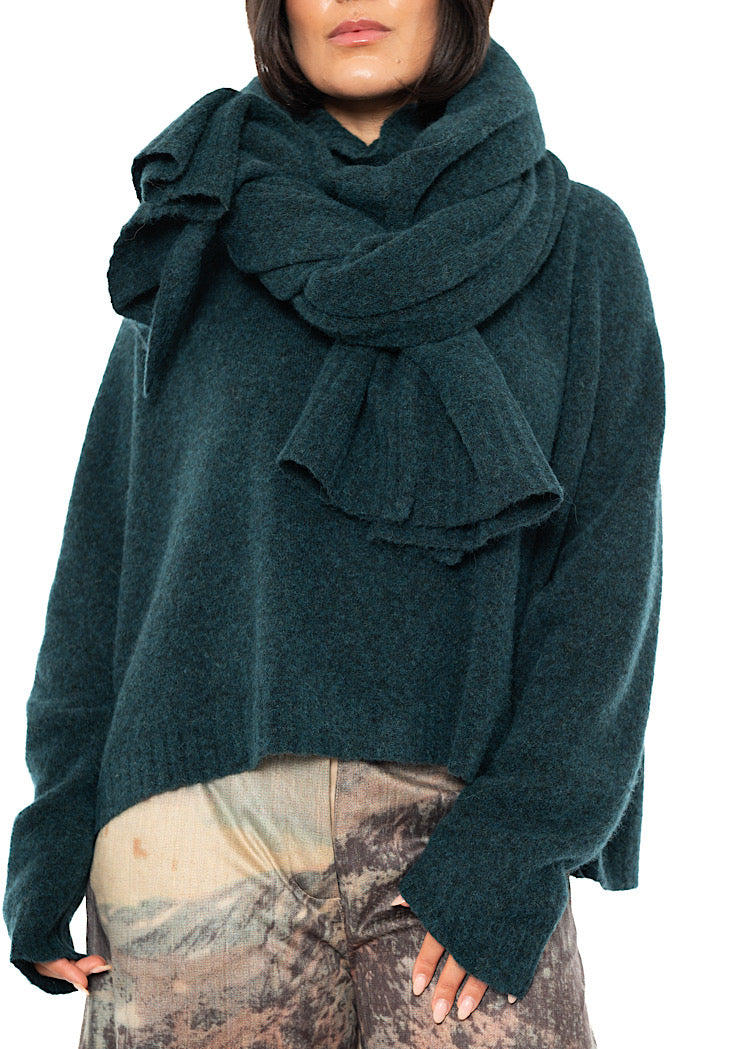 BRUSHED MÉLANGE KNITTED SCARF