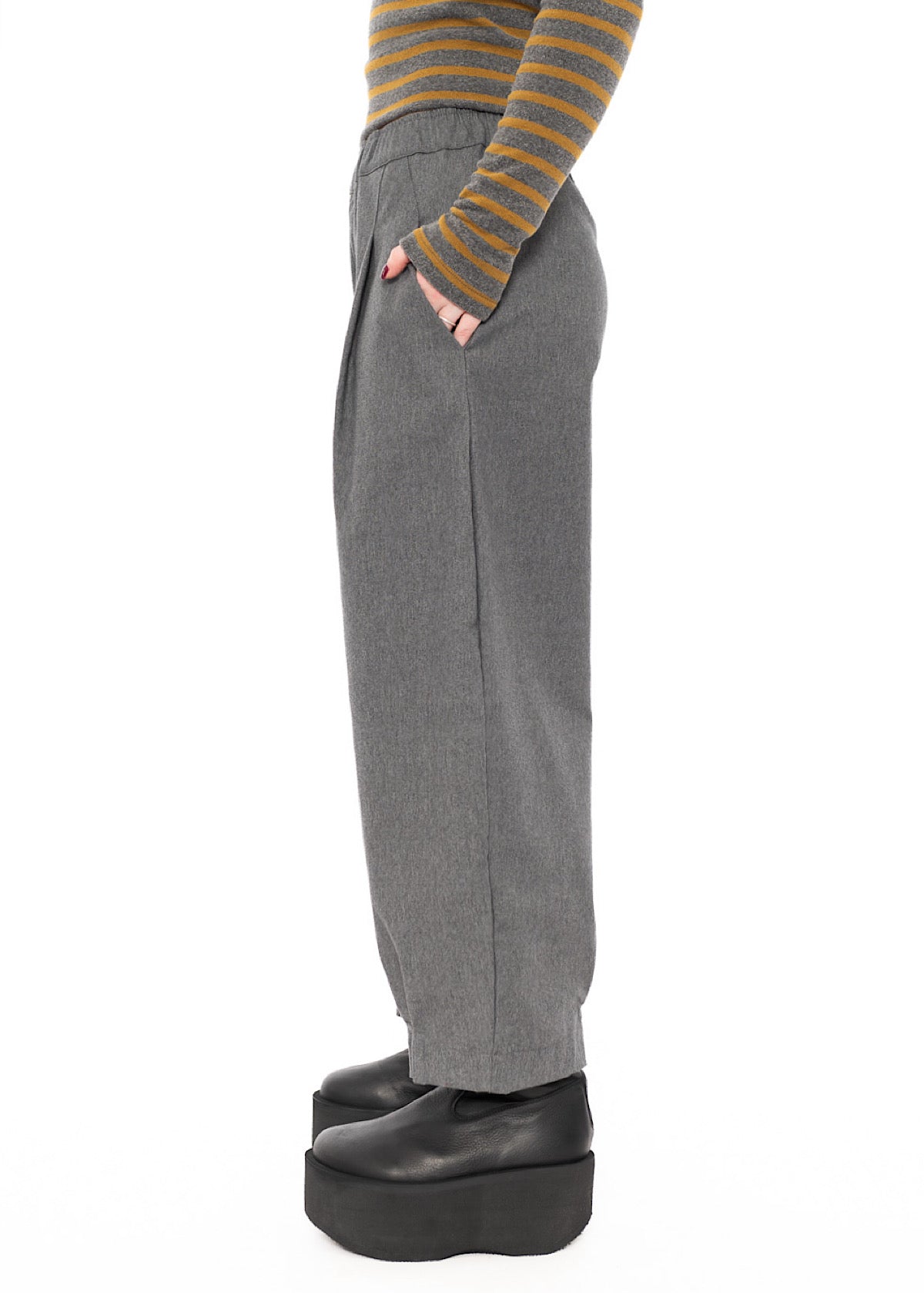 STRUCTURED COTTON-MIX BIANCO D TROUSER