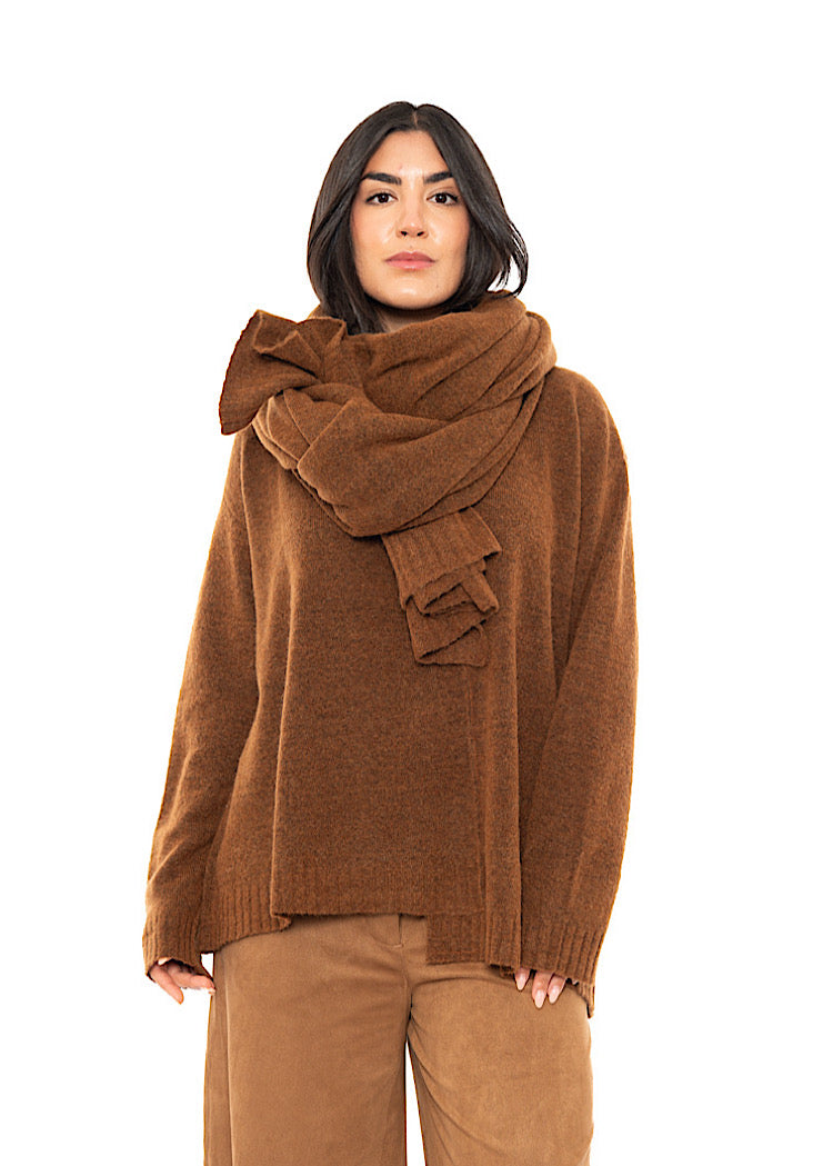 BRUSHED MÉLANGE KNITTED SCARF