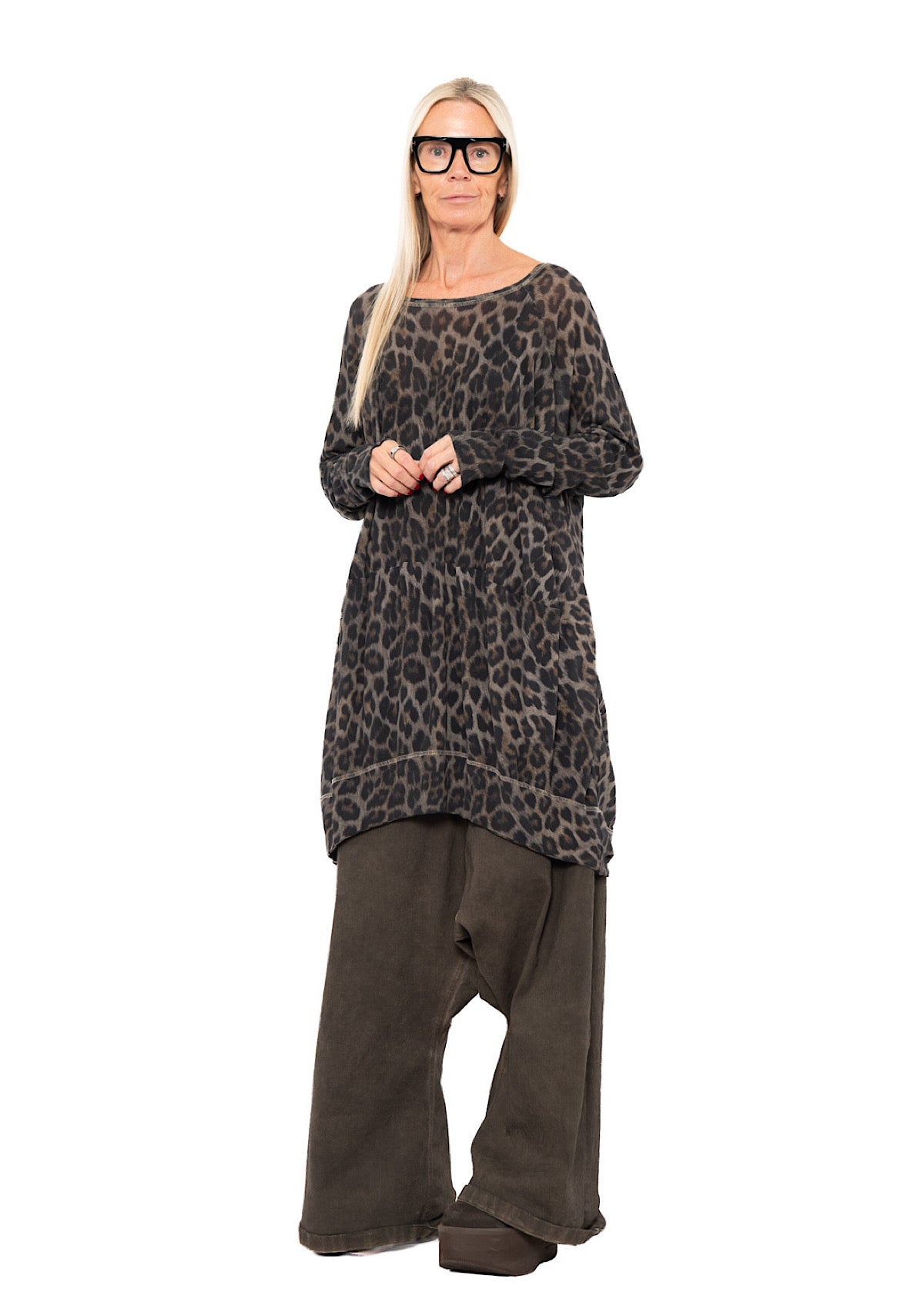 LEOPARD PRINT RIB TUNIC