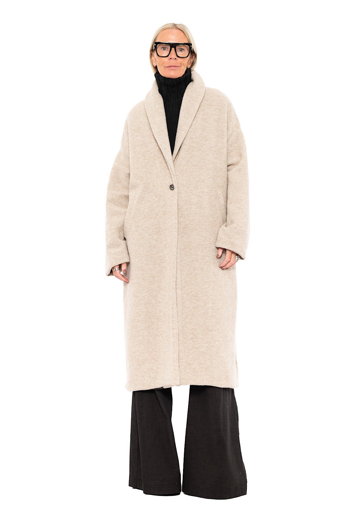 WOOL-BLEND COAT WITH SCARF