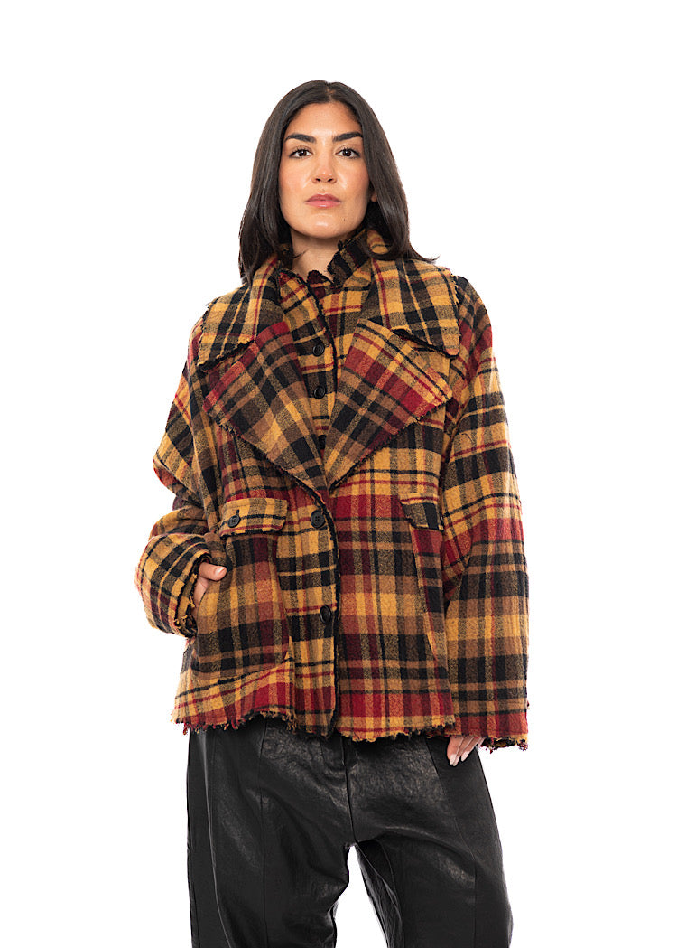 OVERSIZED CHECK WOOL JACKET