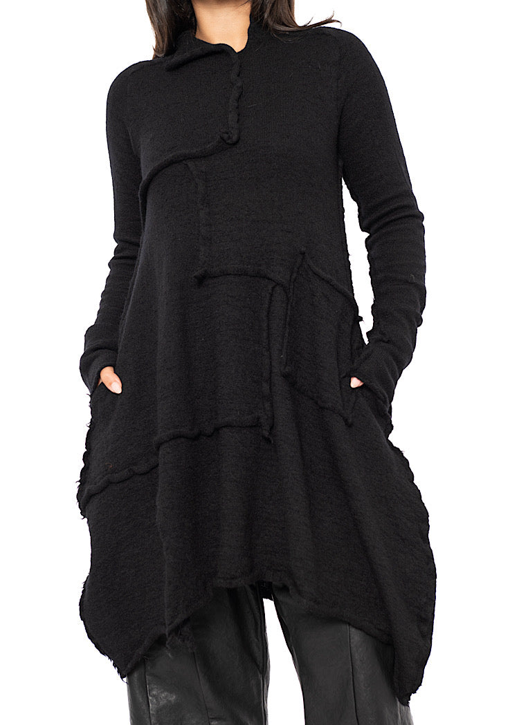 ASYMMETRIC WOOL KNITTED TUNIC