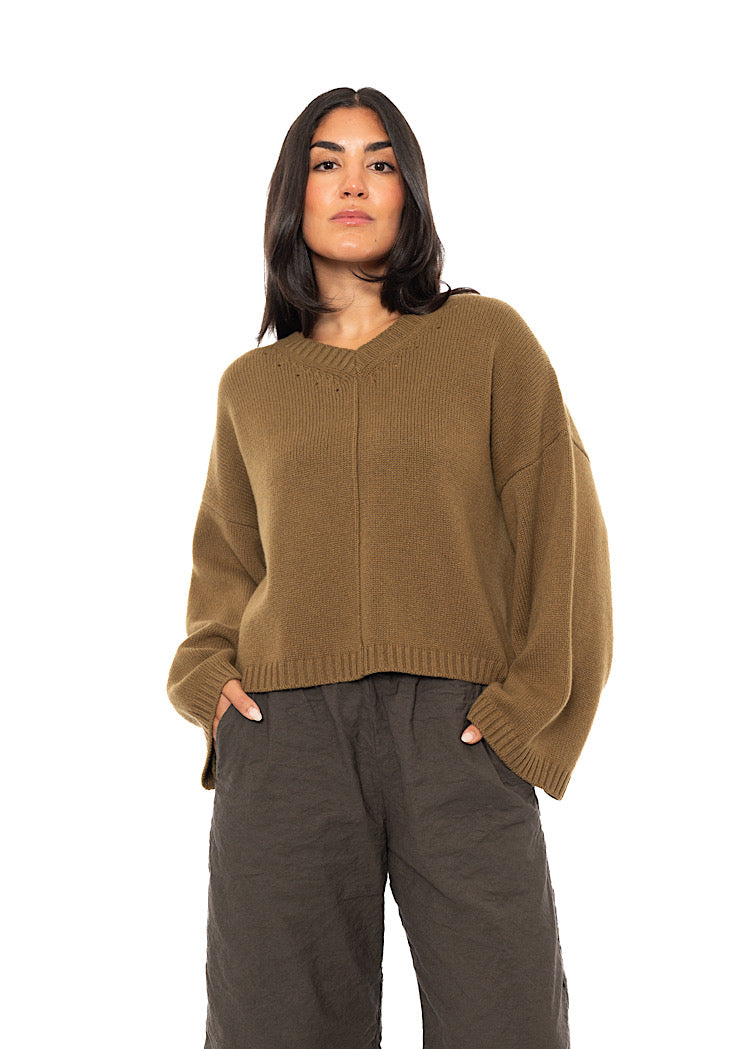 CROPPED CASHMERE-MIX KARLOTTA PULLOVER