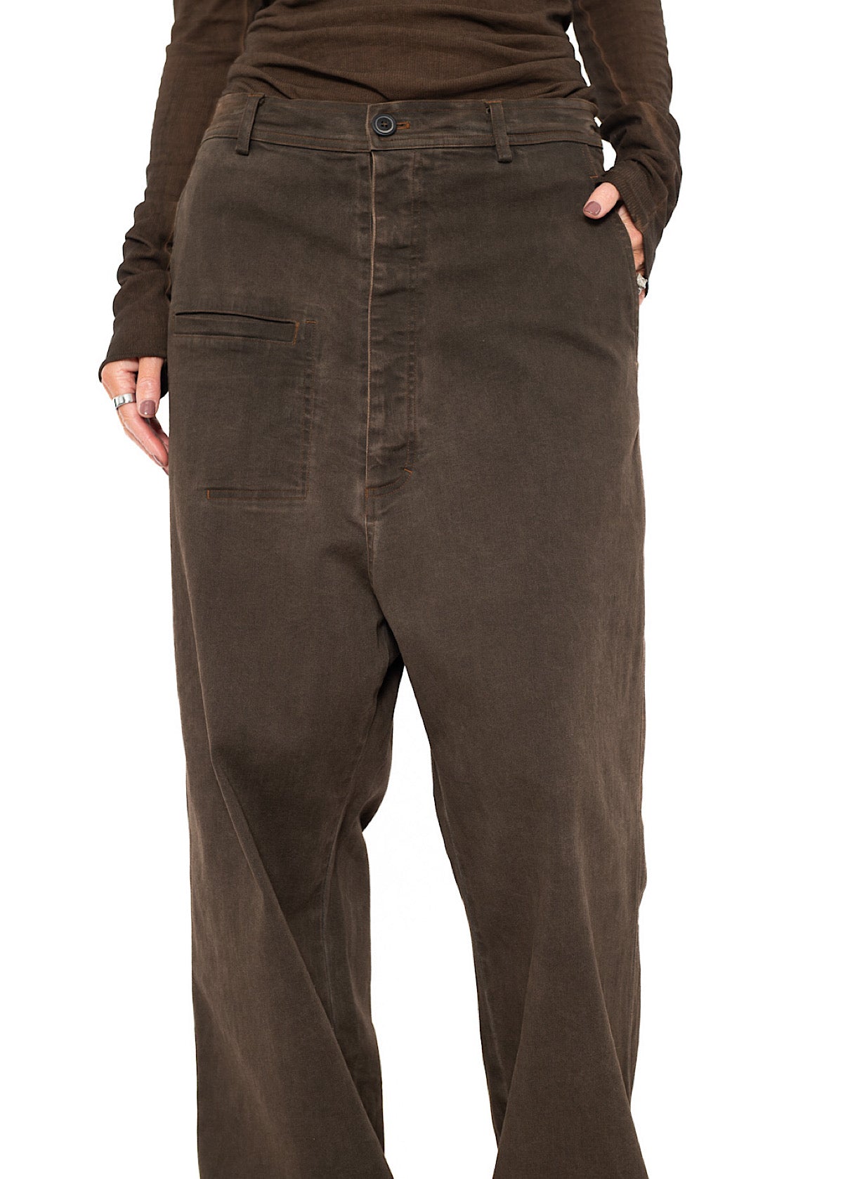 SIGNATURE DROP CROTCH DENIM JEANS