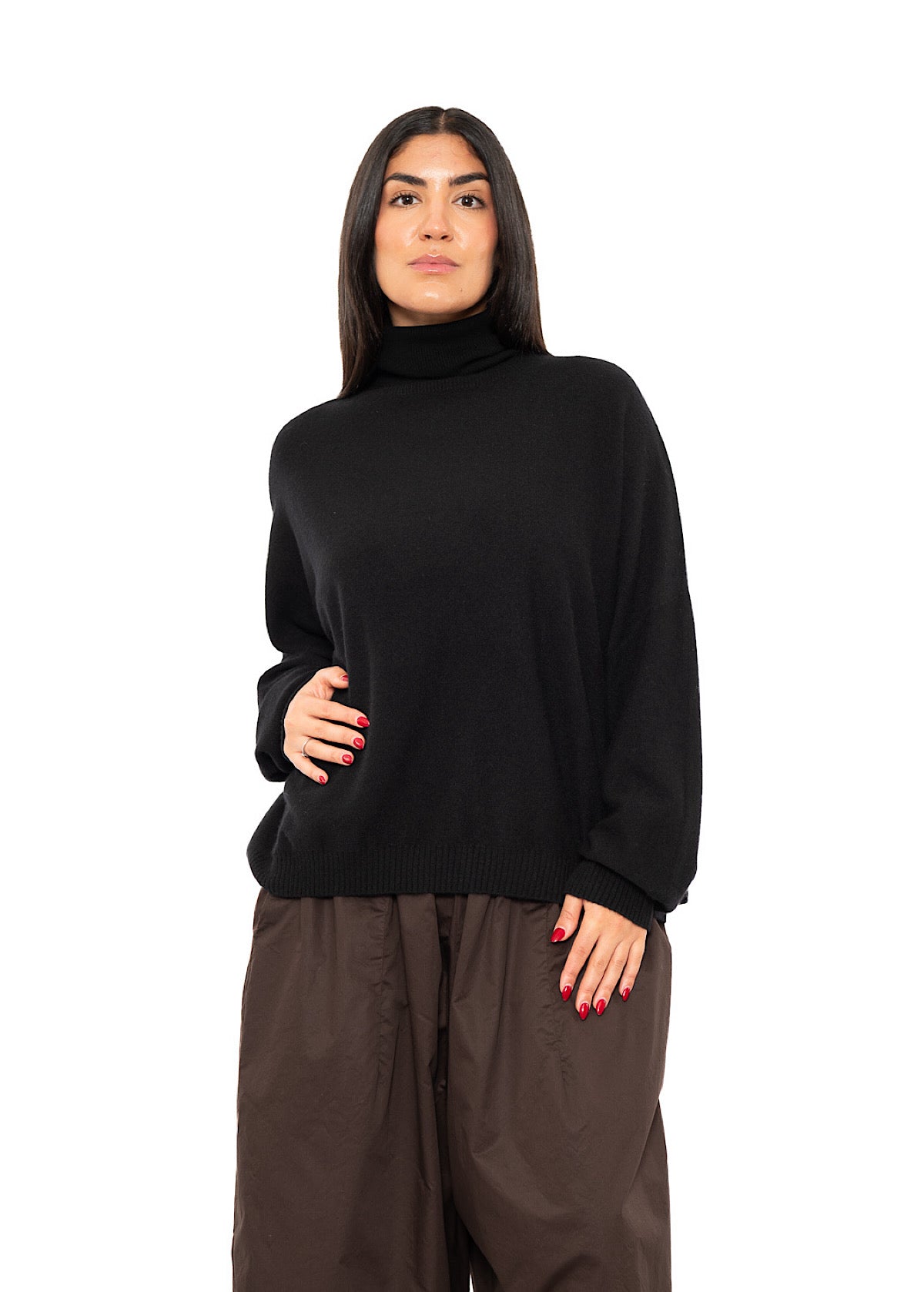 ROLL NECK CASHMERE PULLOVER