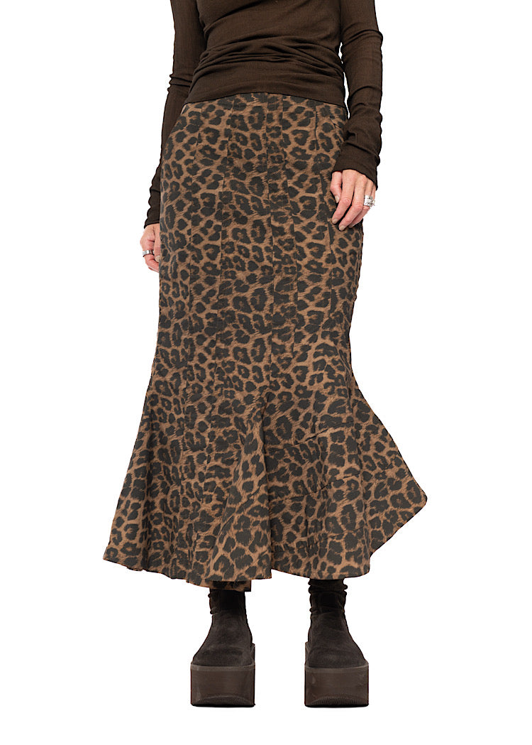 SCULPTURAL LEOPARD SKIRT