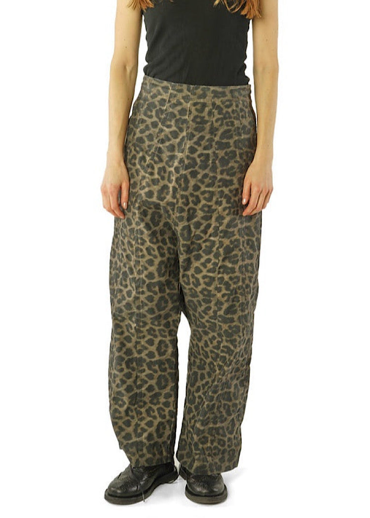 LEOPARD PRINT DROP CROTCH TROUSER