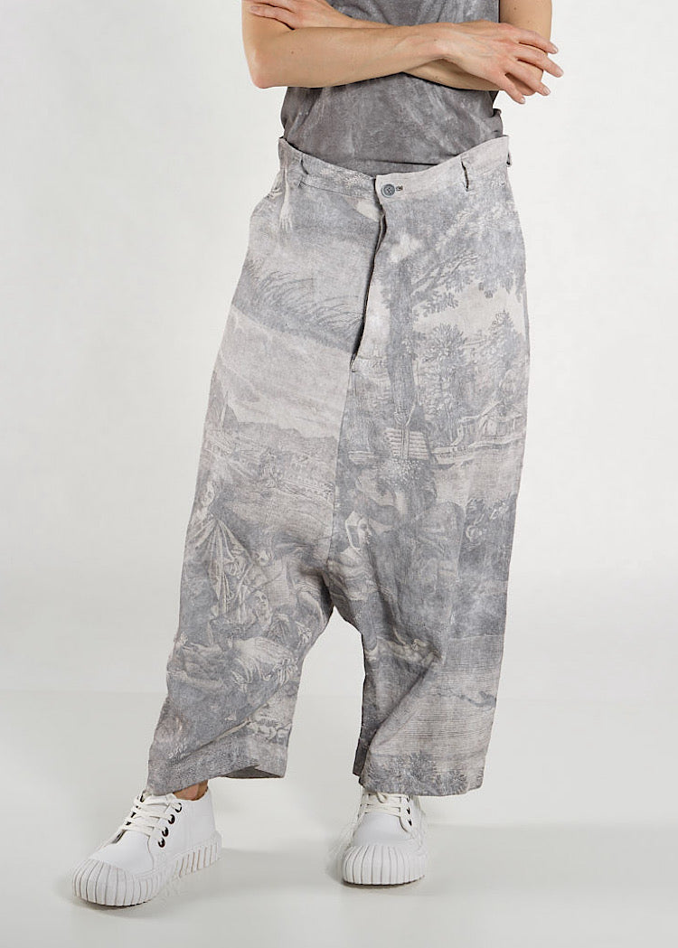 PRE-ORDER RUNDHOLZ DIP TROUSER *SEAWEED PRINT* (Shown in AMBER PRINT)