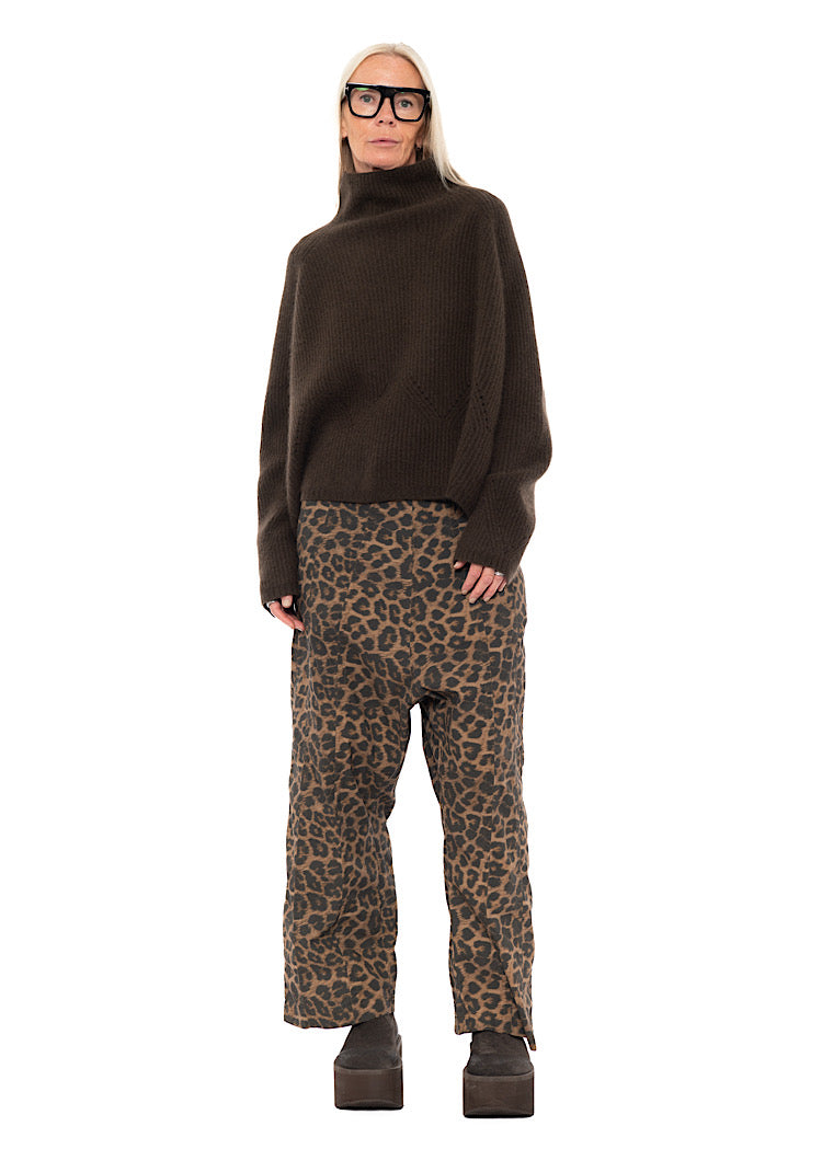 MERINO RACCOON FUNNEL NECK KNIT
