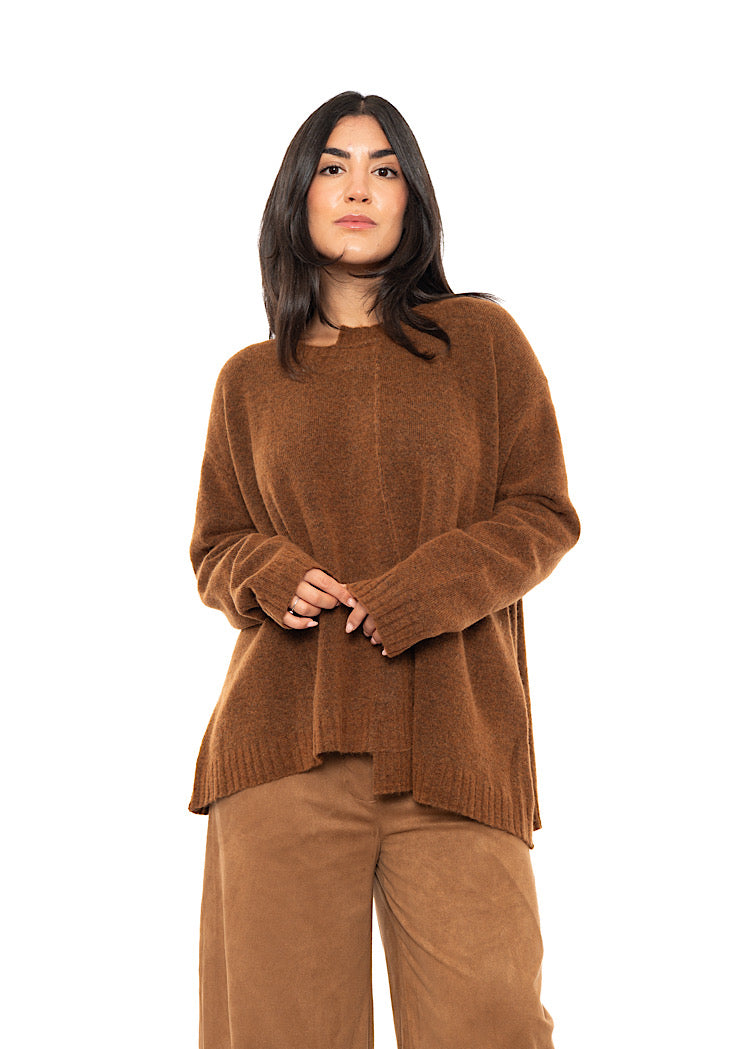 BRUSHED MÉLANGE KNITTED PULLOVER
