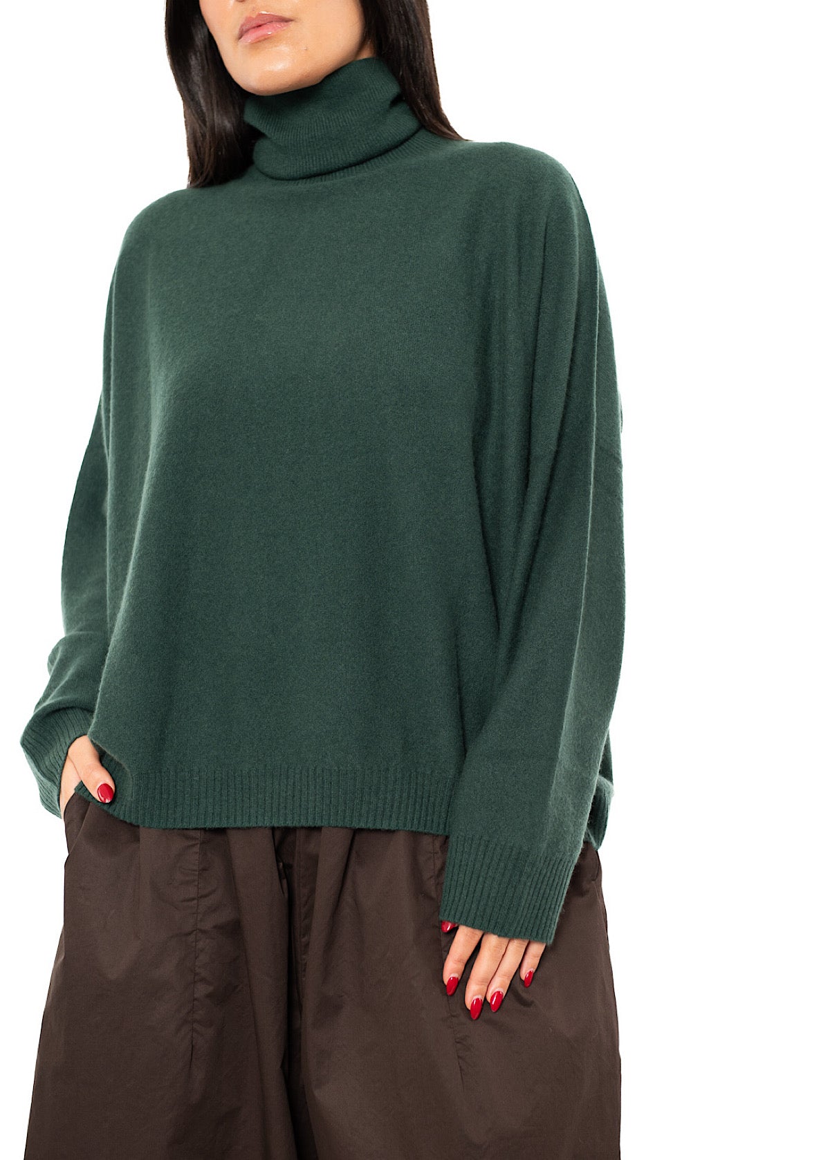 ROLL NECK CASHMERE PULLOVER