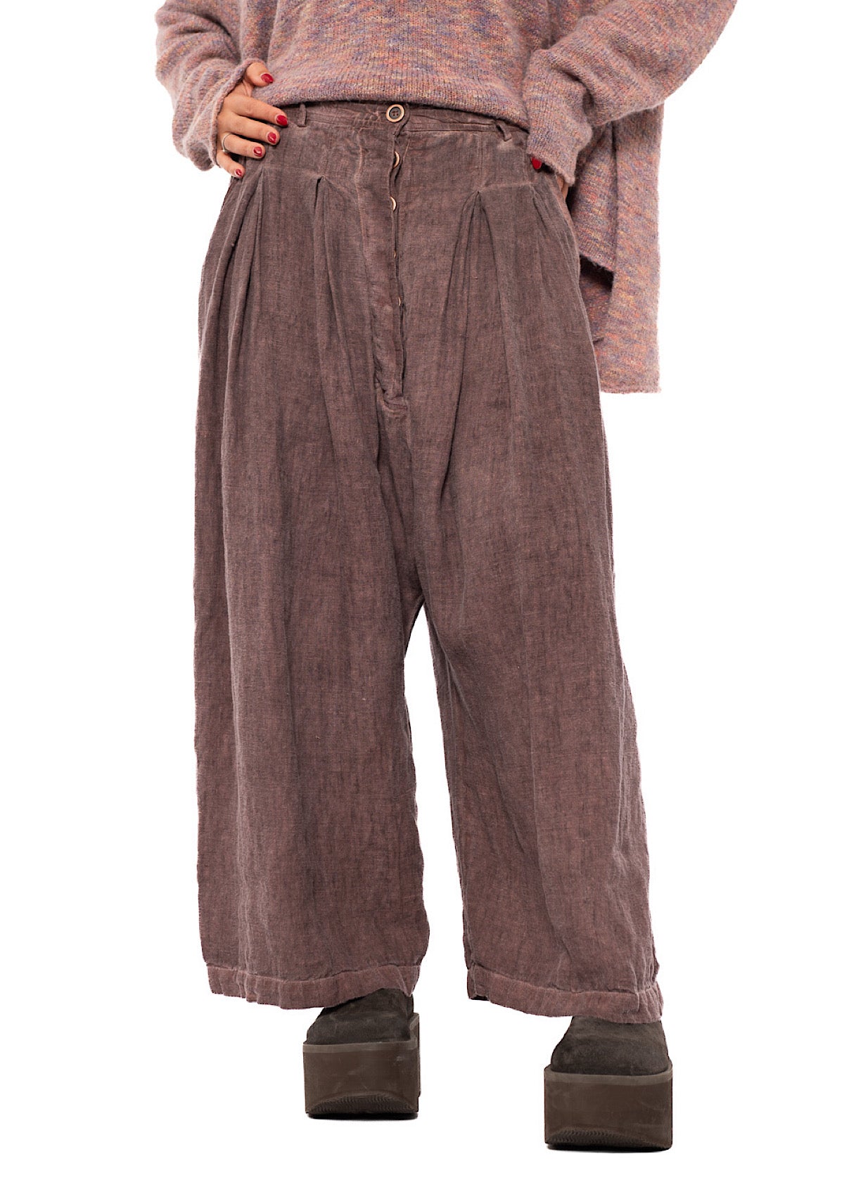 WINTER LINEN WIDE-LEG TROUSER
