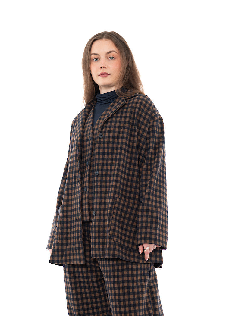 CHECKED LONGLINE CEREALE JQ JACKET
