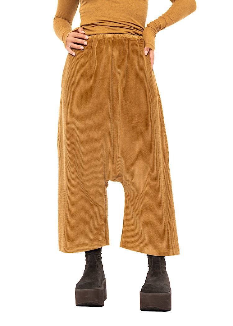DROP CROTCH STRETCH CORD VELVET TROUSER