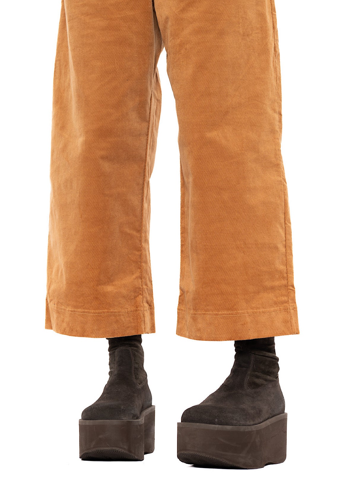 STRETCH-VELVET WIDE LEG TROUSER