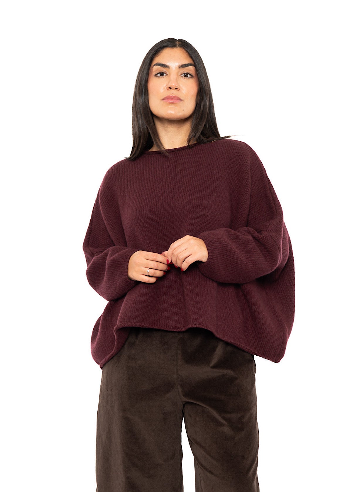 CROPPED CASHMERE BLEND FAUSTA PULLOVER
