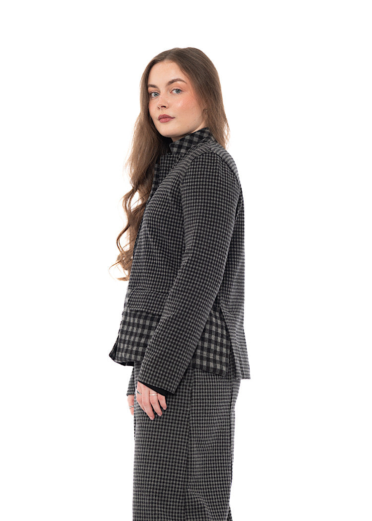 MIXED-CHECK TAILORED YASMIN JACKET