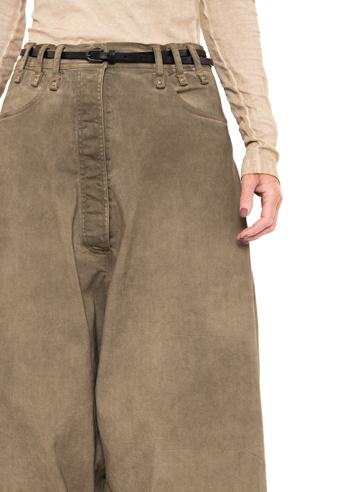 GARMENT-DYED OVERSIZED DENIM TROUSER