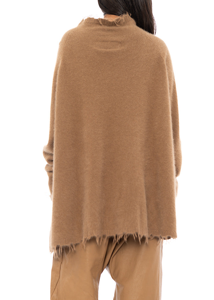 OVERSIZED FOX WOOL SILK KNITTED TUNIC