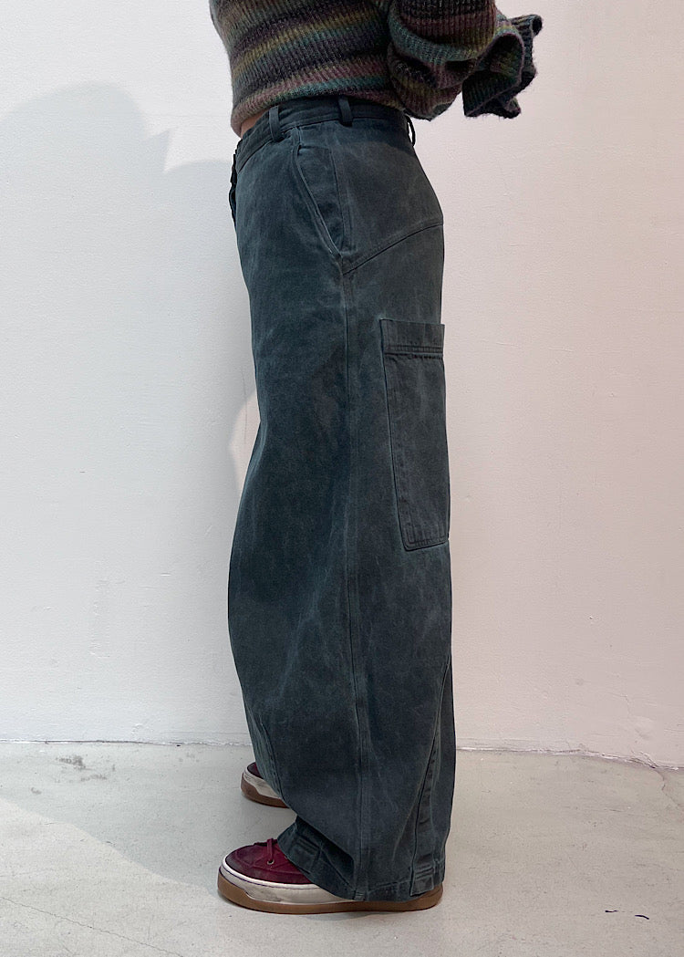 GARMENT-DYED DENIM WIDE LEG TROUSER *LAVA CLOUD* (Shown in PARK CLOUD)