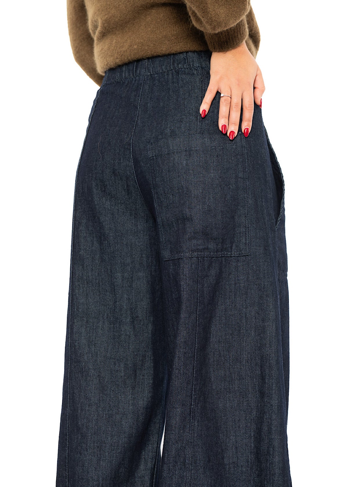 DENIM WIDE-LEG BALLOON TROUSER