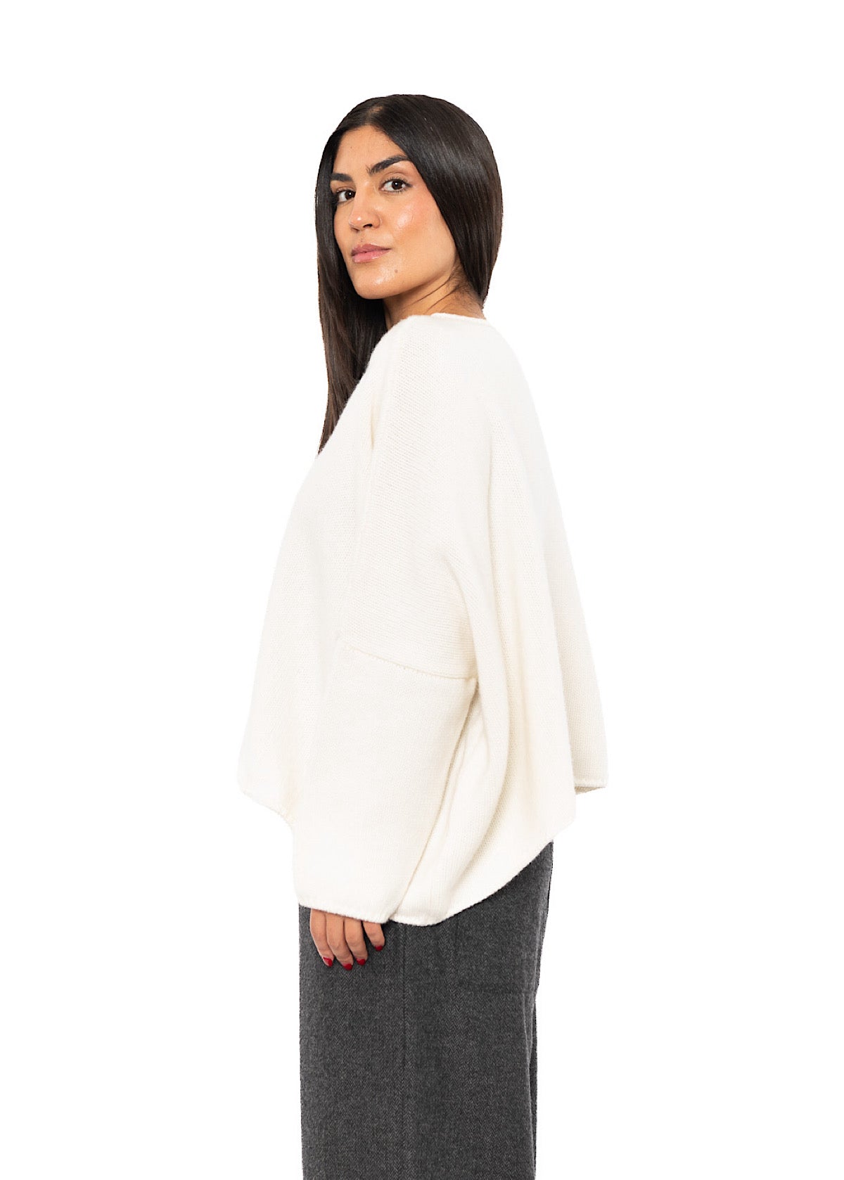 CROPPED CASHMERE BLEND FAUSTA PULLOVER