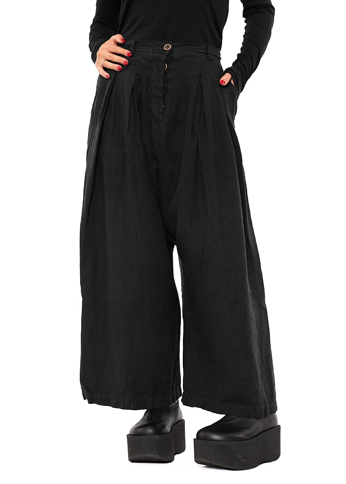 WINTER LINEN WIDE-LEG TROUSER