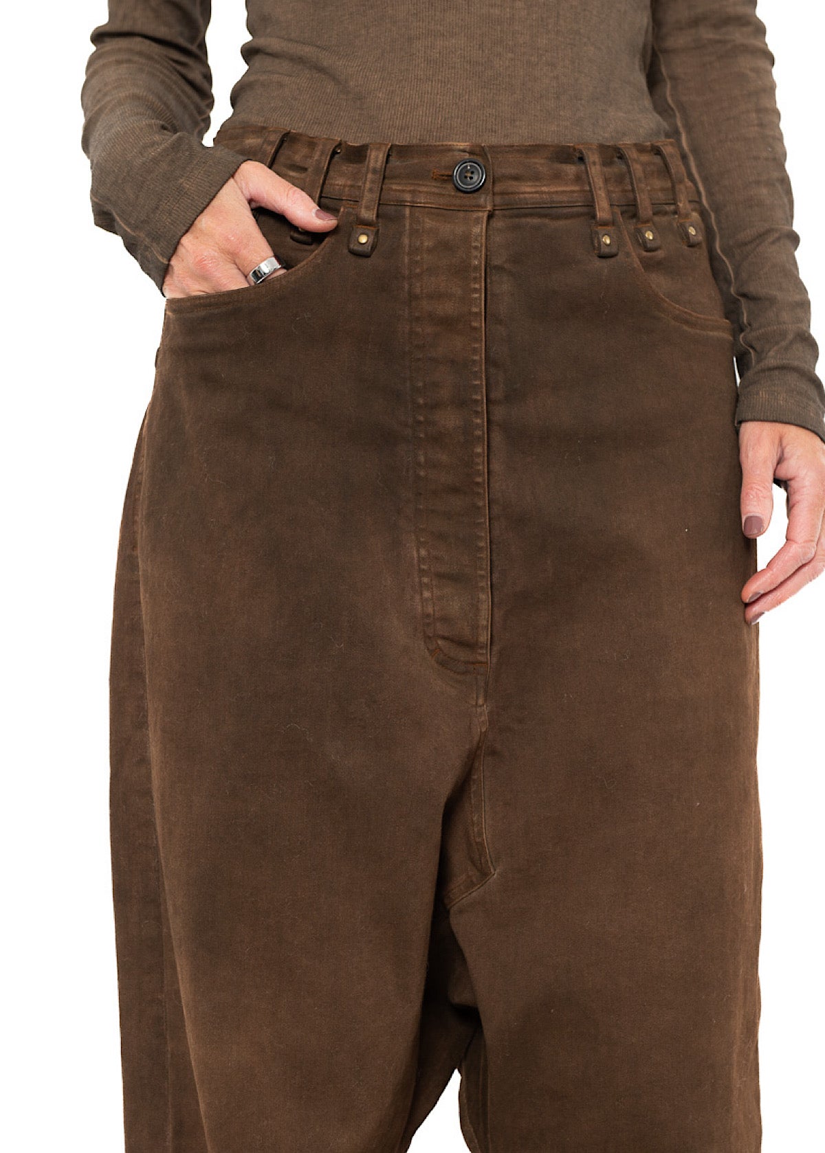 GARMENT-DYED WIDE-LEG DENIM TROUSER