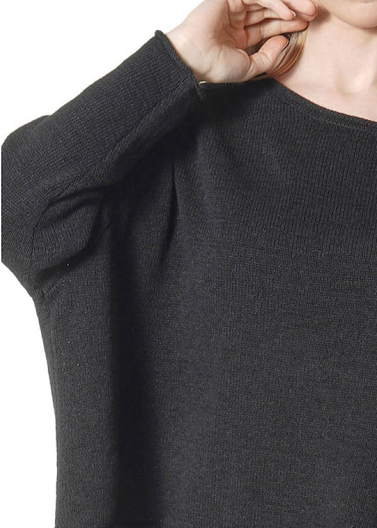 LINEN-BLEND KNITTED PULLOVER