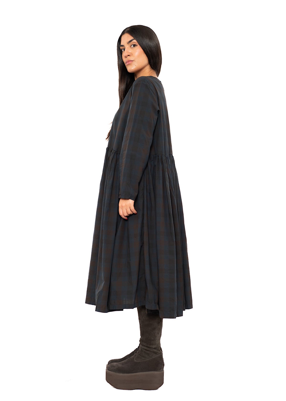 CHECKED COTTON DRESS